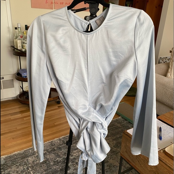 NWOT ASOS Blue Blouse - Picture 3 of 4